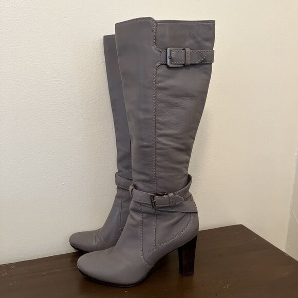 COLE HAAN 100% Leather Phoenix Tall Boot- NikeAir Insole, Ironstone Gray- 8.5 B - Picture 2 of 11